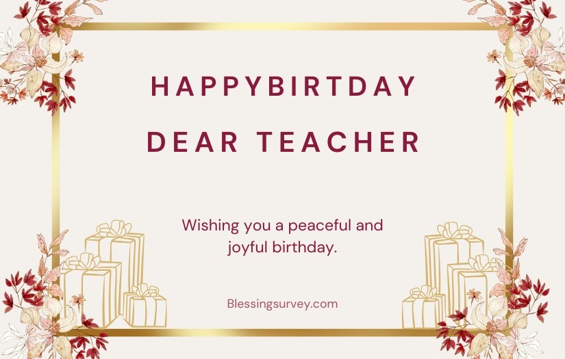 Birthday Wishes For Teacher Male