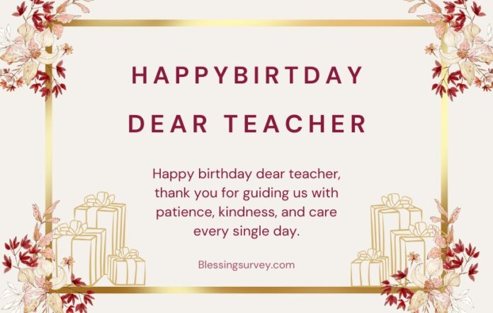 1 Birthday Wishes For Teacher Female